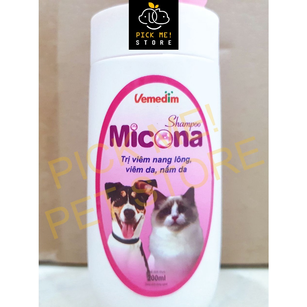 Sữa Tắm MICONA 200ml - Hỗ Trợ Vấn Đề Viê.m, N.ấ.m Da &amp; Lông cho Chó Mèo