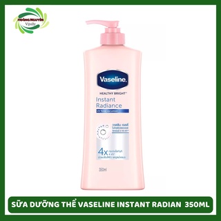 Sữa dưỡng thể Vaseline Instant Radiance sáng da gấp 4 lần với vi chất phản quang cho da sáng khỏe mịn màng 350ml