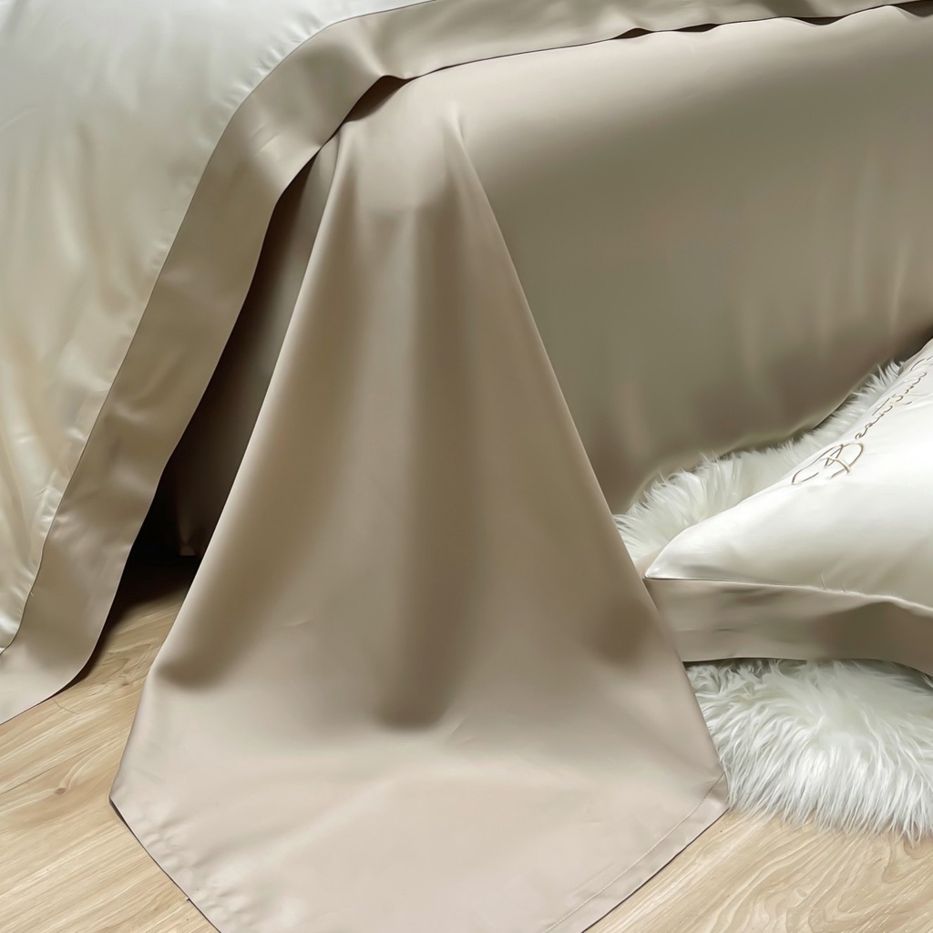 Bộ Chăn Ga Gối Lụa Tencel Cao Cấp Sang Xịn Mịn Mát Gồm Chăn Drap Gối Sét 4 Món - Nhập Khẩu Chính Hãng