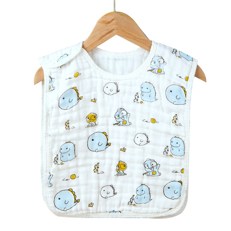 Yếm Ăn Cotton Mềm Mại In Họa Tiết Hoạt Hình Đáng Yêu Cho Bé