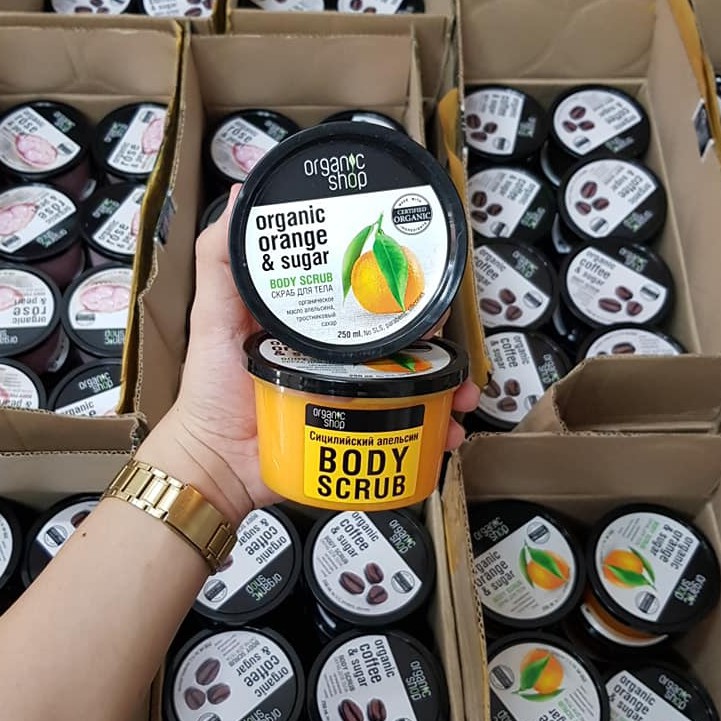 Tẩy Tế Bào Chết Body Organic Shop Hũ 250ml Đủ Mùi + Tuýp 50ml