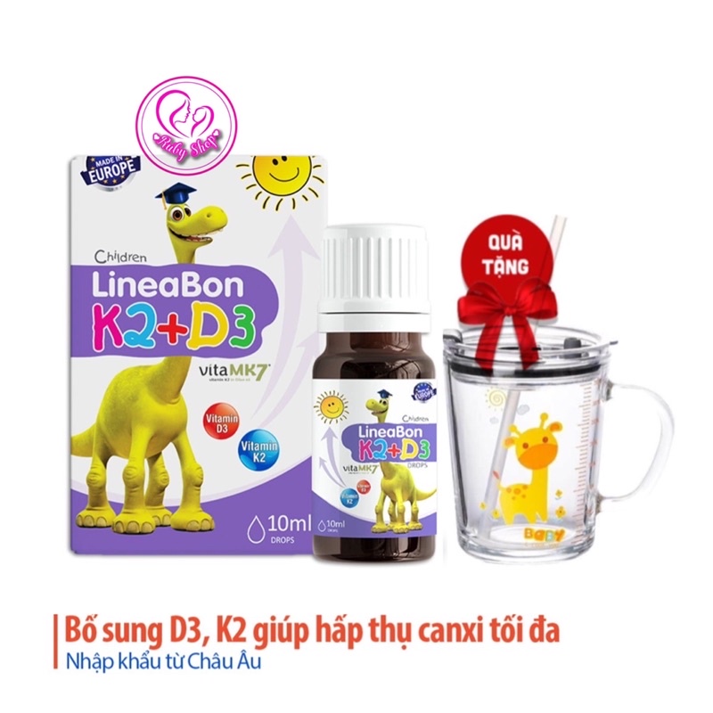 Vitamin D3K2 Lineabon tăng chiều cao tốt đa cho bé + quà