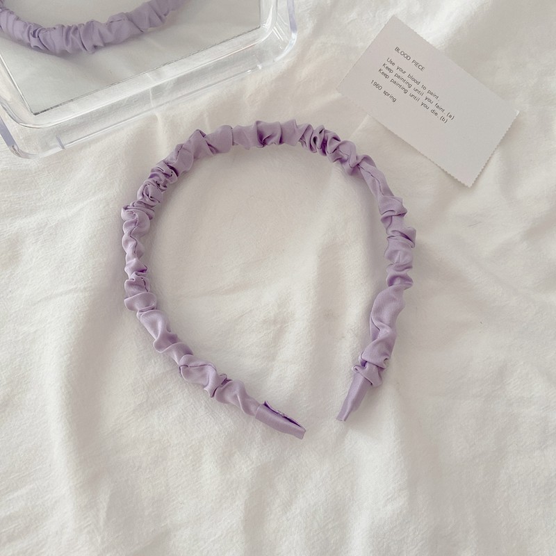 Cài tóc Haimeikang vải satin màu trơn xếp ly kiểu Hàn Quốc thời trang