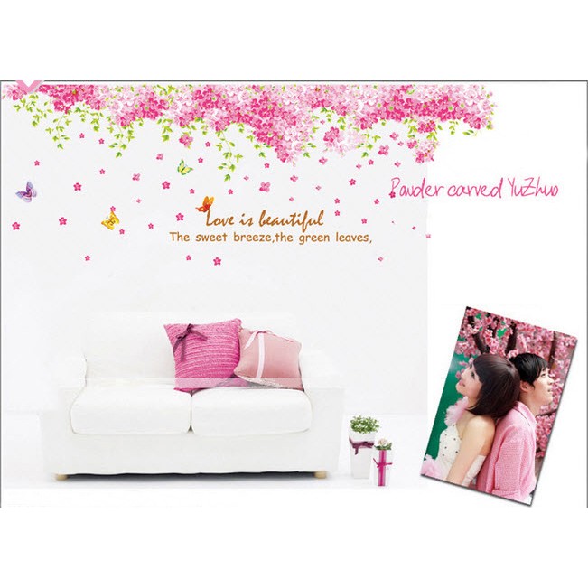 Decal dán tường Giàn đào hạnh phúc