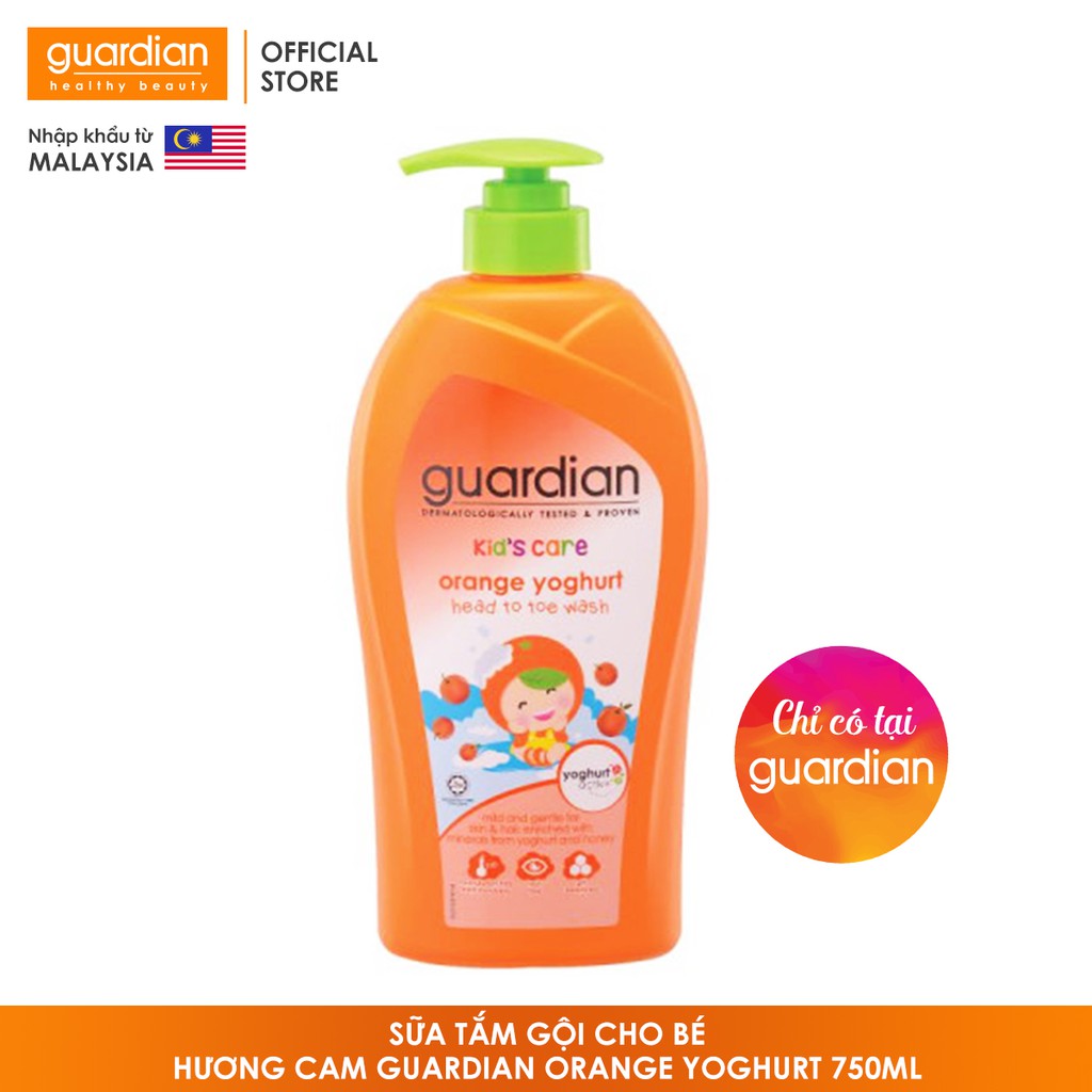 Sữa tắm gội cho bé hương cam Guardian Orange Yoghurt 750ml