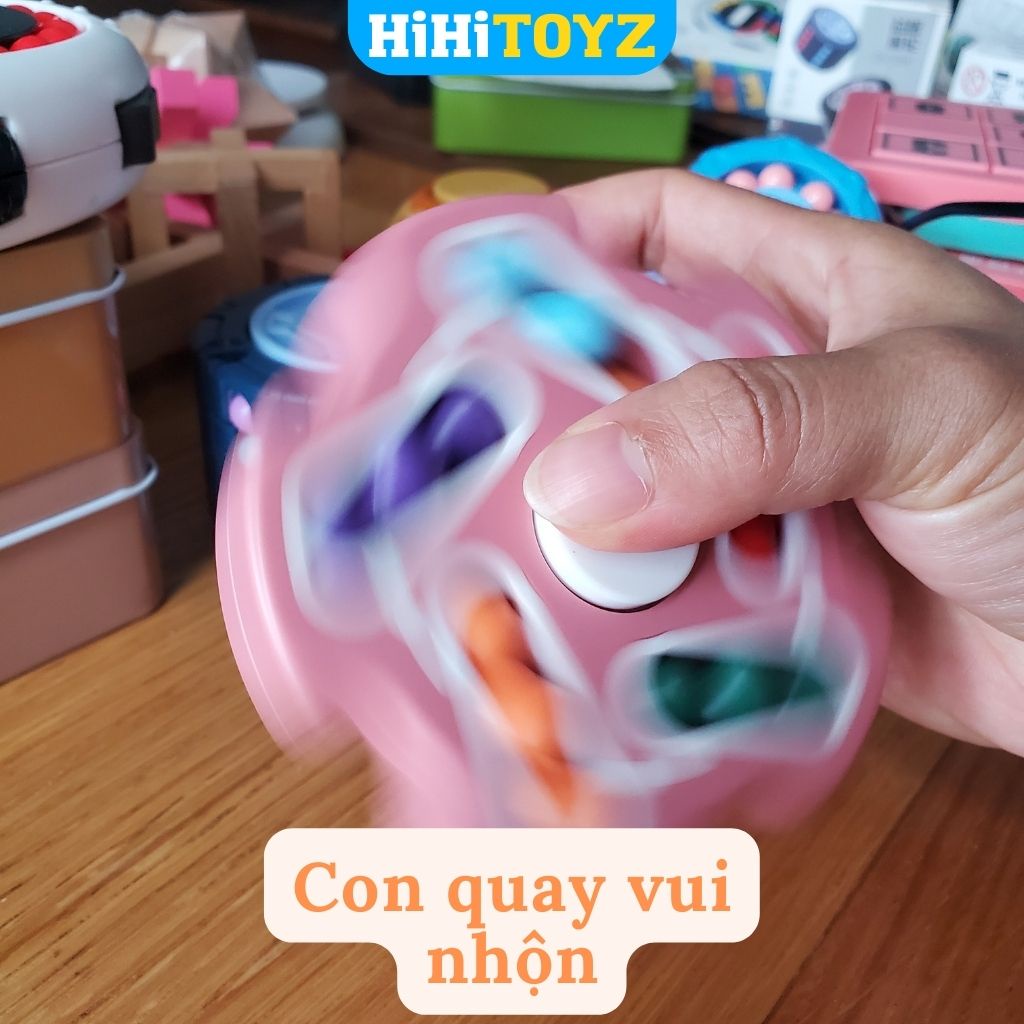 Rubik Biến Thể Hạt Đậu, Rubik hình Ngôi Sao 2 trong 1 Magic Bean Spinner, Đồ chơi thông minh cho bé