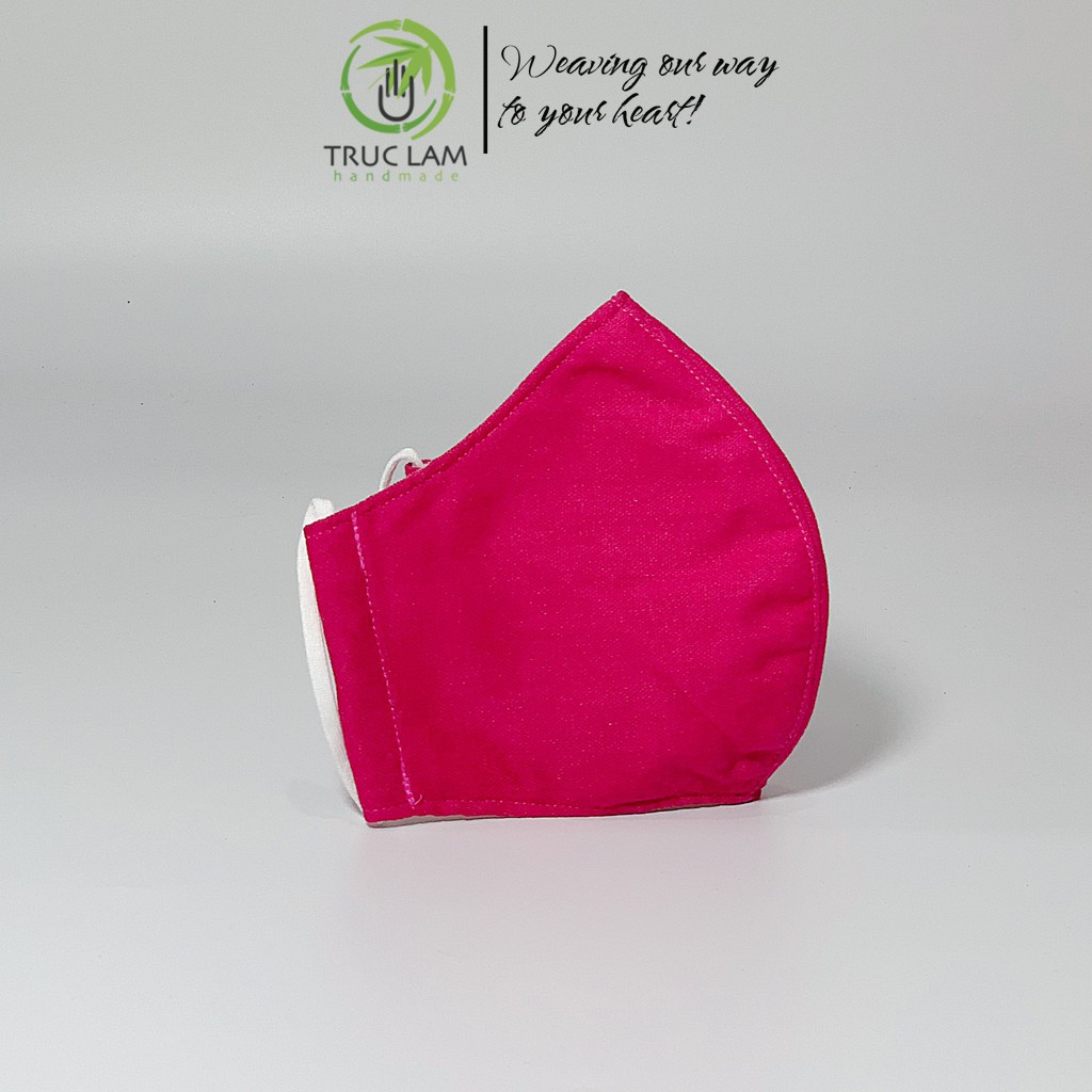 Khẩu Trang Vải 3 Lớp Kháng Khuẩn Chất Liệu Linen Màu Trơn B Trúc Lâm Handmade
