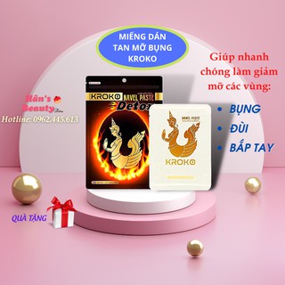 (Chính Hãng) 👍5 Miếng Dán Tan Mỡ Bụng Kroko Detox Thái Lan Navel Paste👍