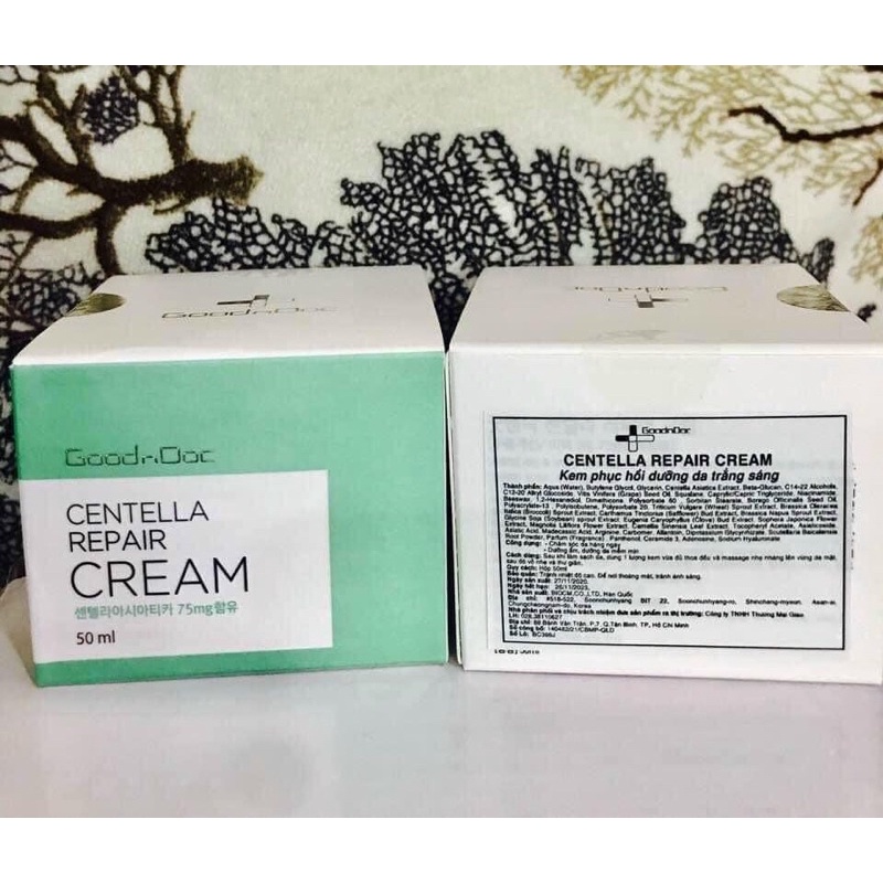 Kem dưỡng rau má Centella repair Goodndoc cream phục hồi dưỡng trắng da