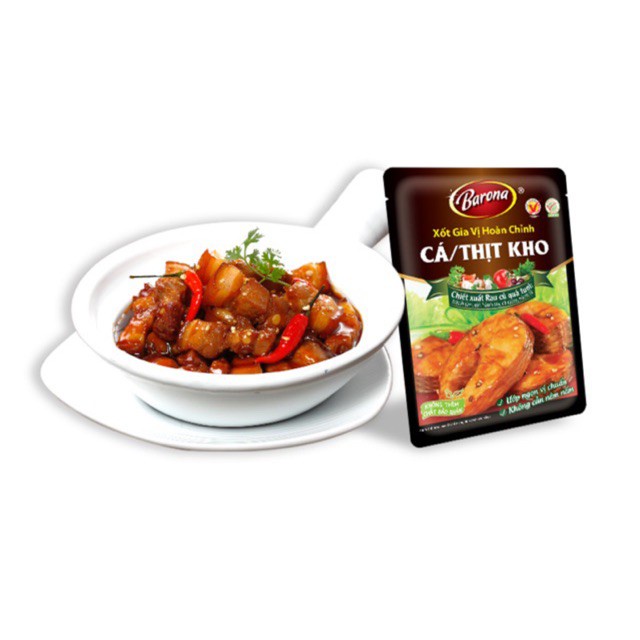 Xốt Gia Vị Hoàn Chỉnh Barona Cá Thịt Kho Gói 80g