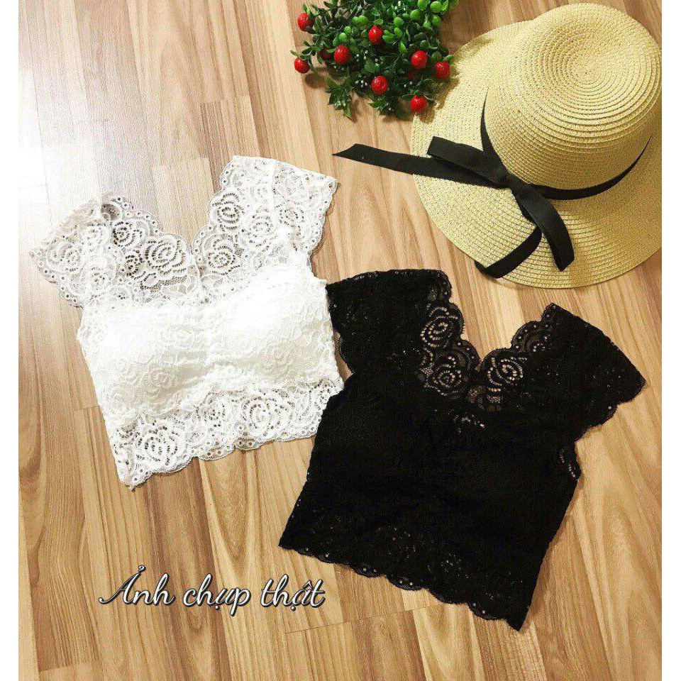 Áo Bra ren croptop (có miếng đệm ngực)
