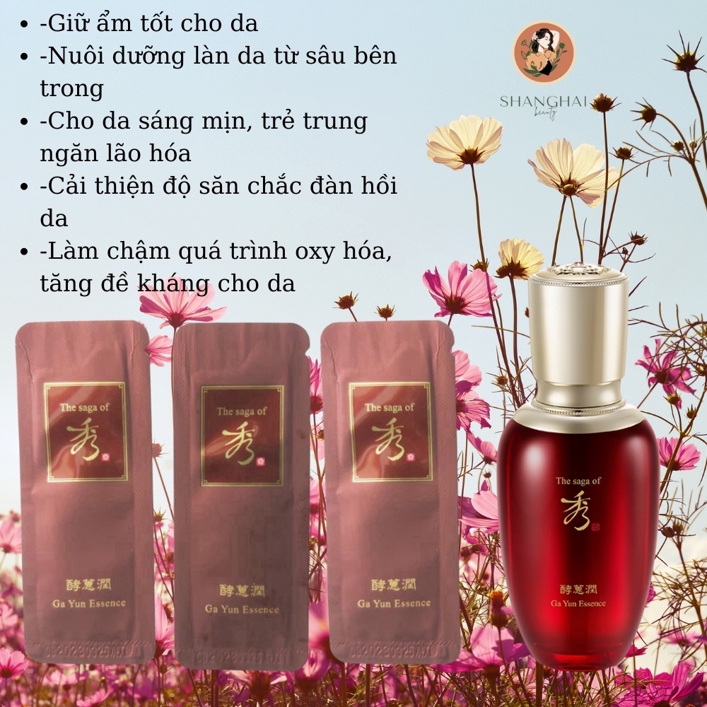 Gói Tinh Chất Trẻ Hóa Cao Cấp Của Saga Ga Yun Essence Giữ Ẩm Nuôi Dưỡng Chống Lão Hóa Giúp Da Săn Chắc Đàn Hồi Sáng Mịn