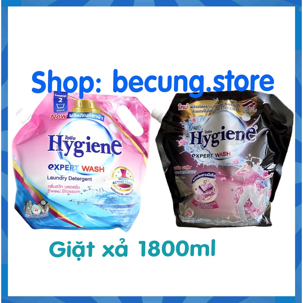 Nước giặt xả Hygiene Thái Lan đậm đặc túi 1800ml (date mới).