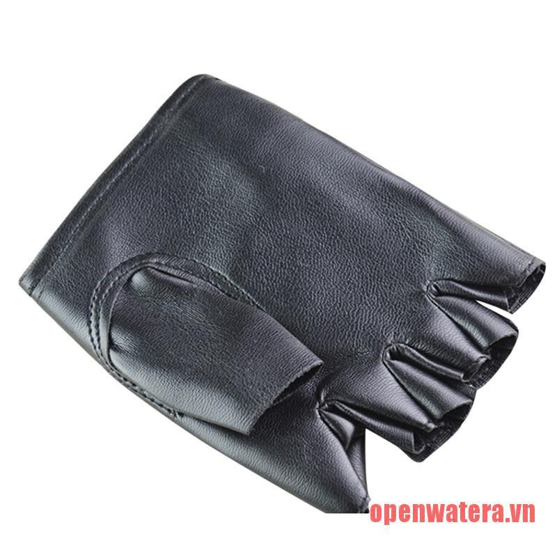 Găng tay da Pu hở ngón cho nam nữ khi lái xe chất lượng cao