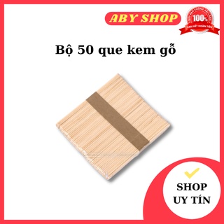 Bộ 50 que kem gỗ ⚡ LOẠI TỐT ⚡ que làm kem tại nhà đơn giản dễ thao tác, dễ sử dụng