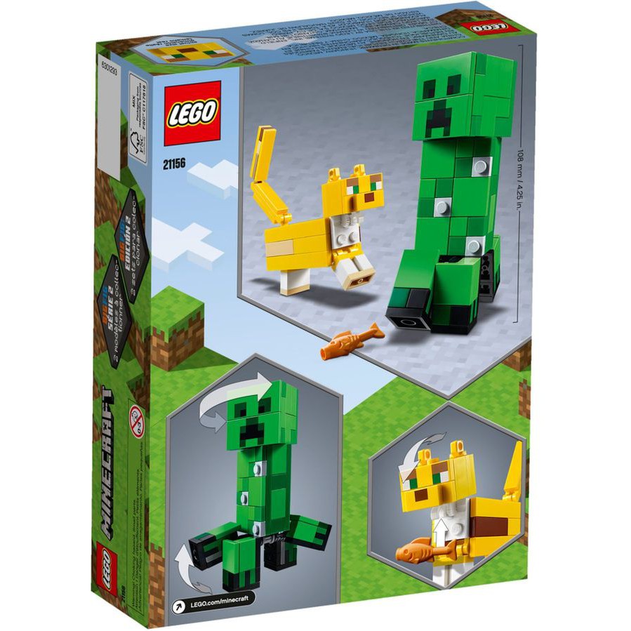 LEGO MINECRAFT CHÍNH HÃNG - Trận chiến Creeper Khổng lồ và Mèo gấm - MÃ SP 21156