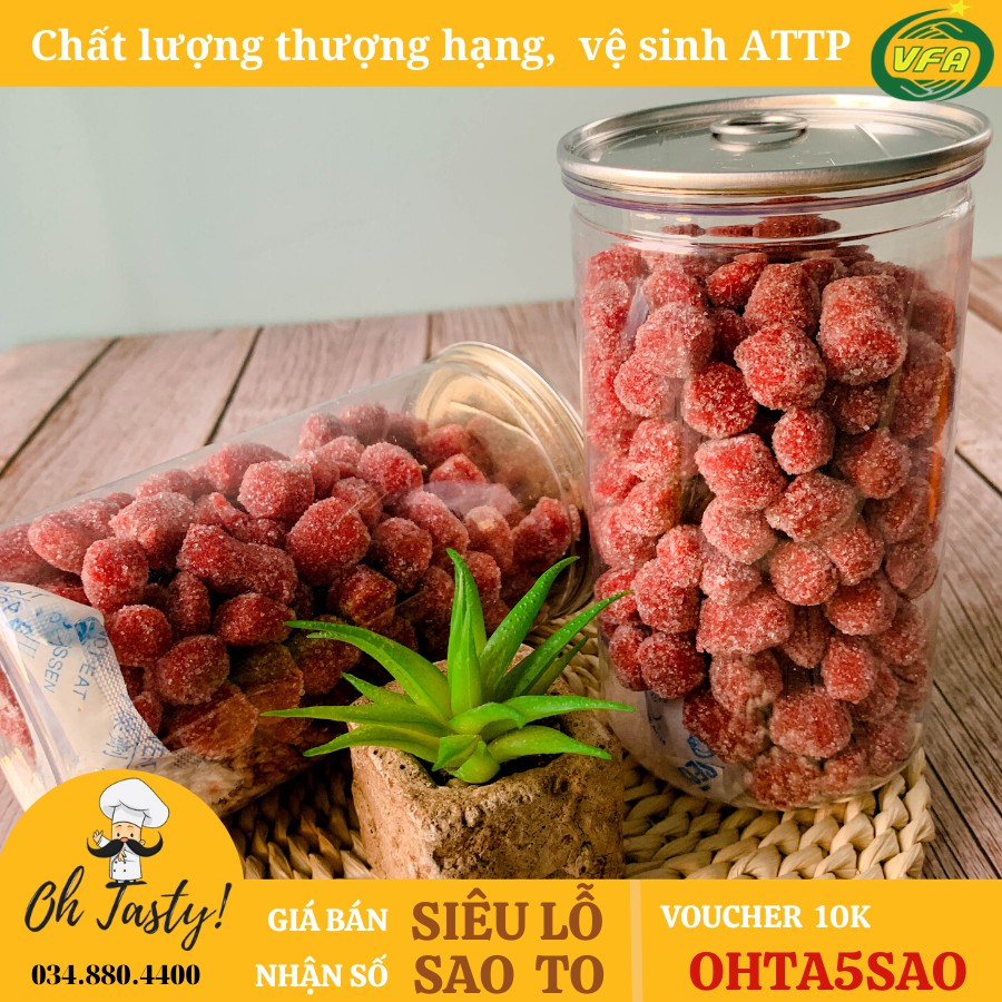 500G Hũ Kẹo Dâu Tây Đà Lạt Tasty Food