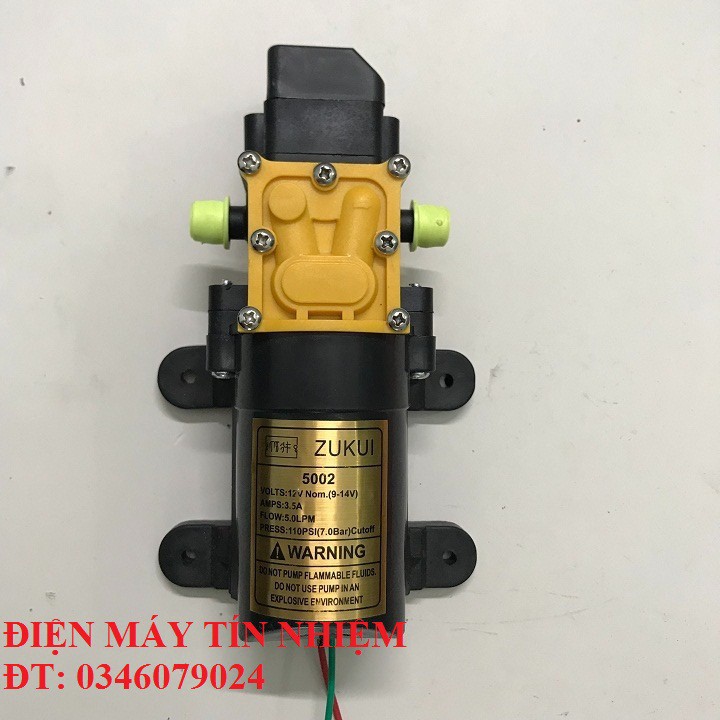 Máy bơm tăng áp 12V dùng rửa xe, tưới cây