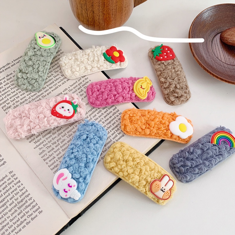 Kẹp tóc hình hoạt hình vải bông phong cách Hàn Quốc đáng yêu cho bé gái