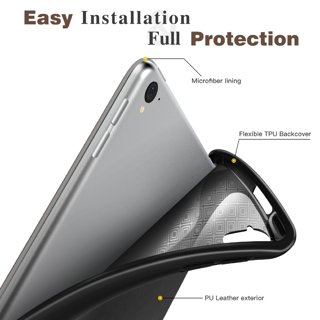 Bao Da PU + TPU Mỏng Nhẹ Kèm Giá Đỡ Bút Cảm Ứng Cho iPad Pro 12.9 2017 / 2015 (1st &amp; 2nd)