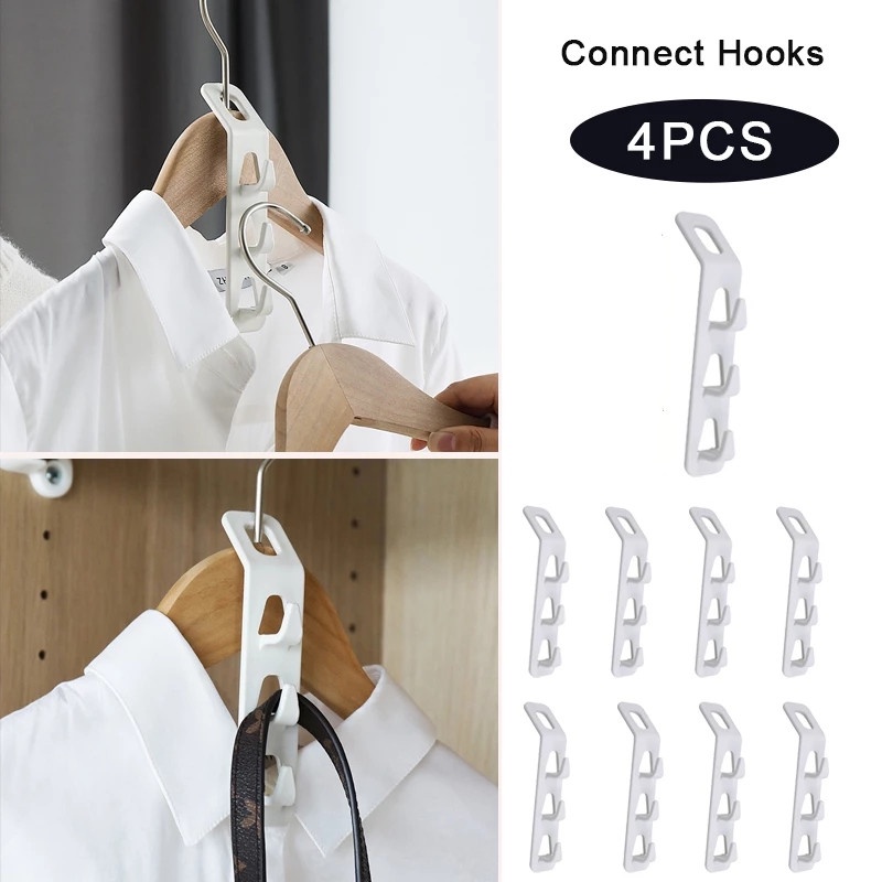 Set 4 Móc Treo Quần Áo Nhiều Tầng Tiết Kiệm Không Gian