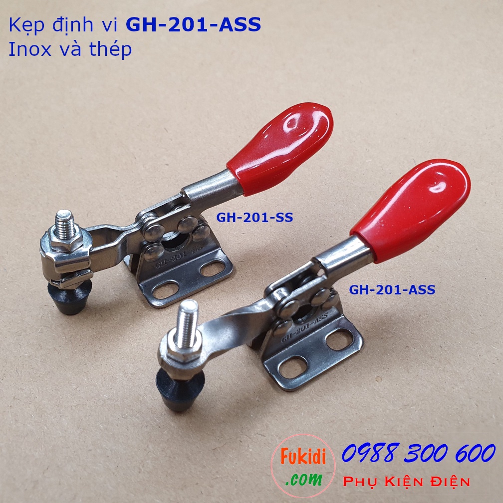 Kẹp định vị GH-201-SS inox 304, lực giữ 27kg, chiều dài 80mm - GH201SS