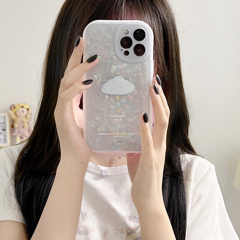 Ốp Điện Thoại tpu Dẻo Họa Tiết Hoa Tulip &amp; Cầu Vồng Xinh Xắn Cho iphone 11 12 13 pro max mini XR XS 7 8 plus