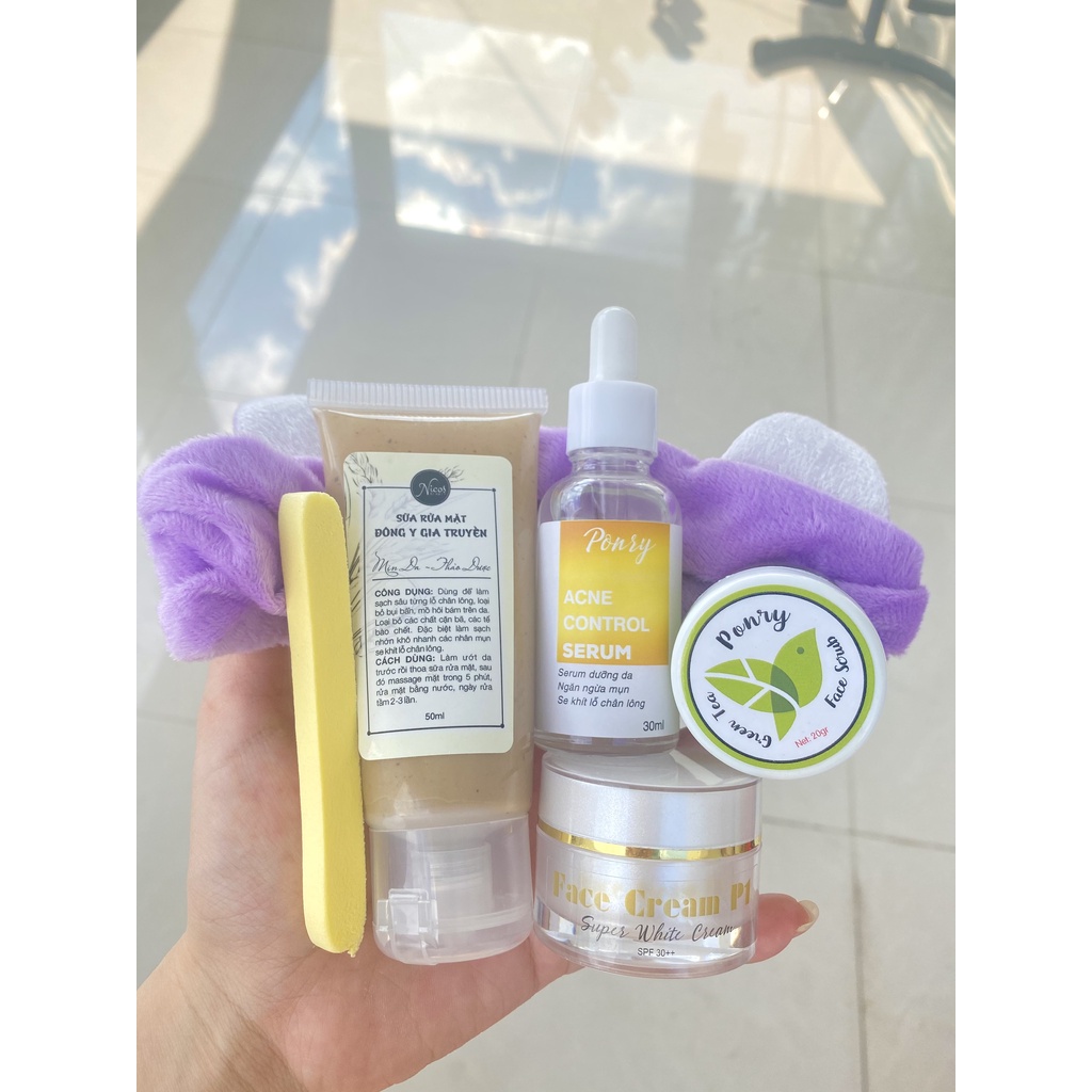 COMBO SRM ĐÔNG Y + SERUM + KEM FACE P1 PONRY