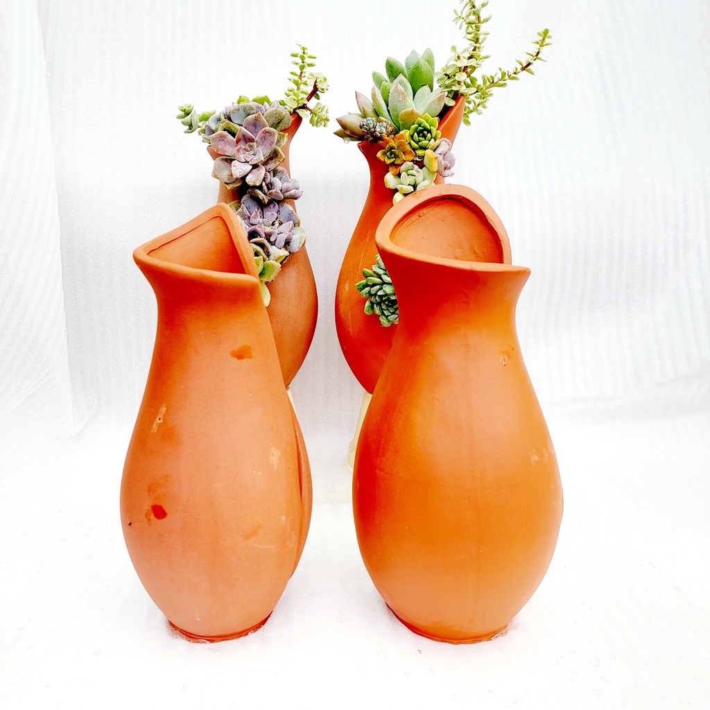 Chậu đất nung, Chậu sen đá - Bình hoa 825, miệng chậu 8cm, chiều cao 25cm [BESTSELLERS]