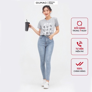 Áo thun nữ in chữ Art Review GUMAC nhiều màu, phong cách hàn quốc ATB835