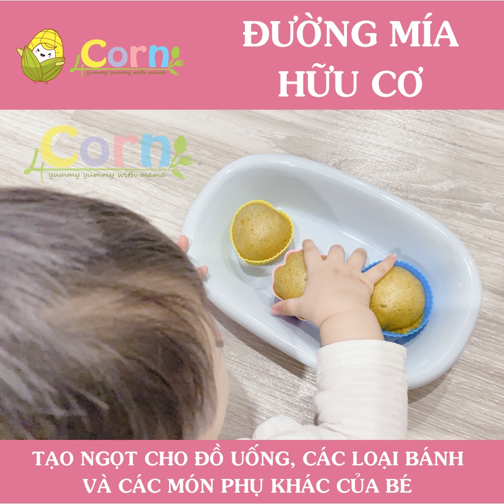 Đường mía hữu cơ hạt nhỏ - Cho bé 12m+