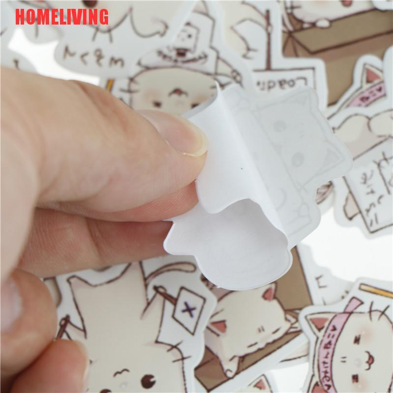 Set 45 Miếng Dán Giấy Hình Mèo Trang Trí Sổ Tay DIY