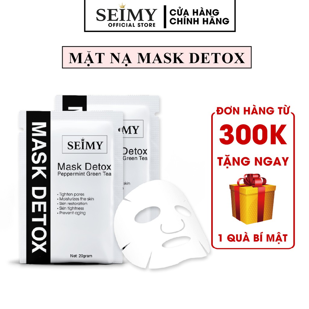 Mặt nạ dưỡng da cấp ẩm Seimy - Mask Detox Peppermint Green Tea da căng bóng,dưỡng trắng,giảm sưng dùng cho mọi loại da