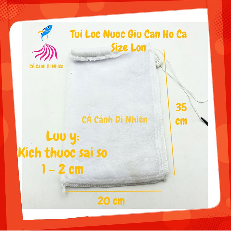 Túi lọc nước giữ cặn hồ cá bằng vải bông SIZE LỚN 35x20 cm - Giữ cặn hồ cá khaditoys