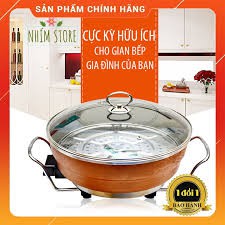 [Mã ELHA03 giảm 5% đơn 300K] Nồi Lẩu Kiêm Chảo Điện Đa Năng Họa Tiết Cao Cấp Osaka, Nồi Lẩu Điện Đa Năng