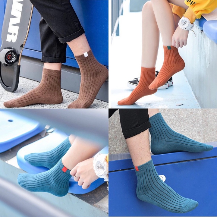 Tất Cổ Vừa Nam/ Nữ Freesize ERASHOP 074116 - Màu Trơn Đơn Giản, Phù Hợp Mang Sneaker, Co Giãn 4 Chiều, Siêu Rẻ Đẹp