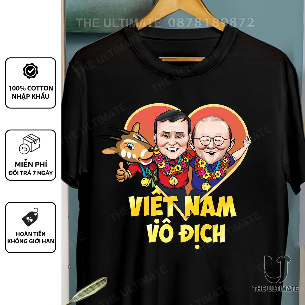 Áo phông Việt Nam Vô Địch kỉ niệm Seagame 31 áo thun nam nữ in hình form thường tay cộc The Ultimate