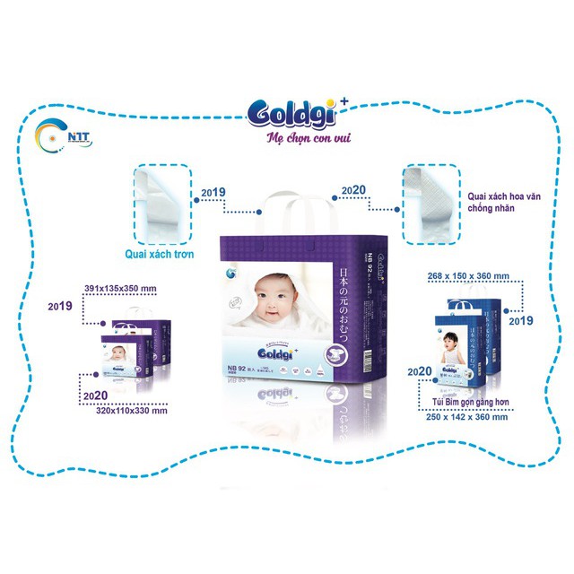 Combo 5 bịch- tặng bể bơi bỉm dán quần goldgi+ nhật size nb92 s84 m66 m60 - ảnh sản phẩm 5