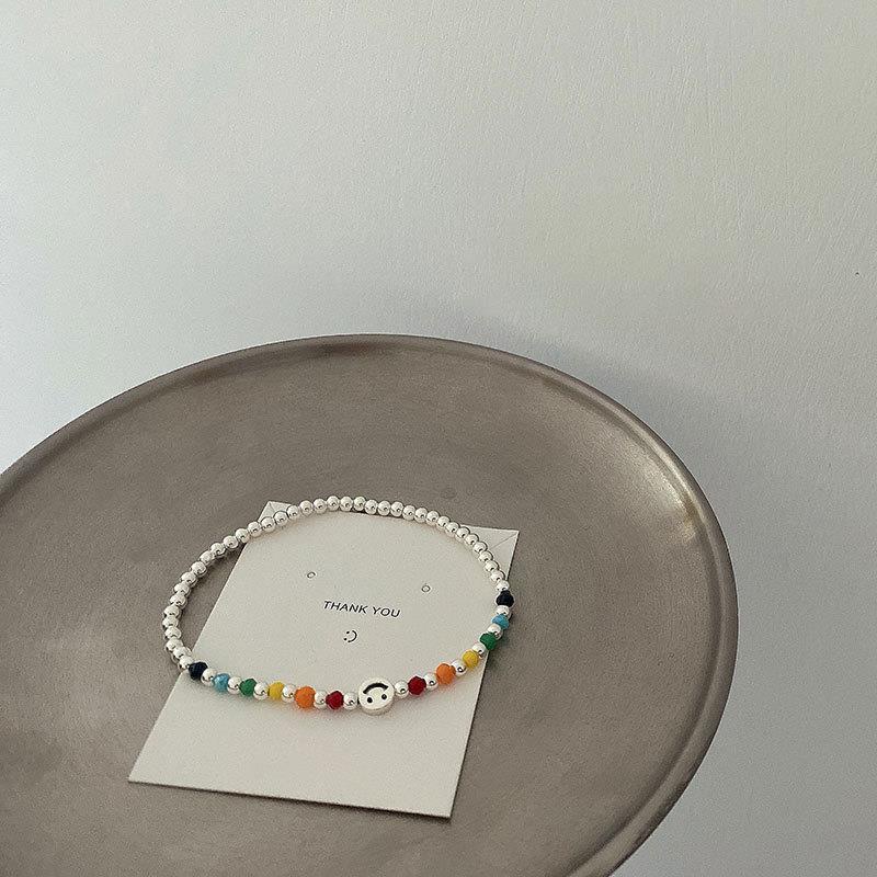 Vòng Tay Chuỗi Hạt Mặt Cười Trái Tim Dễ Thương Phong Cách Hàn Quốc Cho Nam Và Nữ