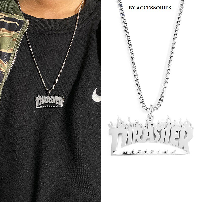 Dây chuyền titan THRASHER ngọn lửa không gỉ