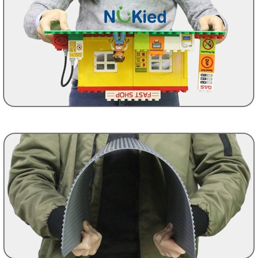 Đế gắn tường lego, tấm đế lót base dài 51x25.5cm, hạt lớn cho bé từ 2 tuổi trở lên, tương thích duplo Nukiedvn