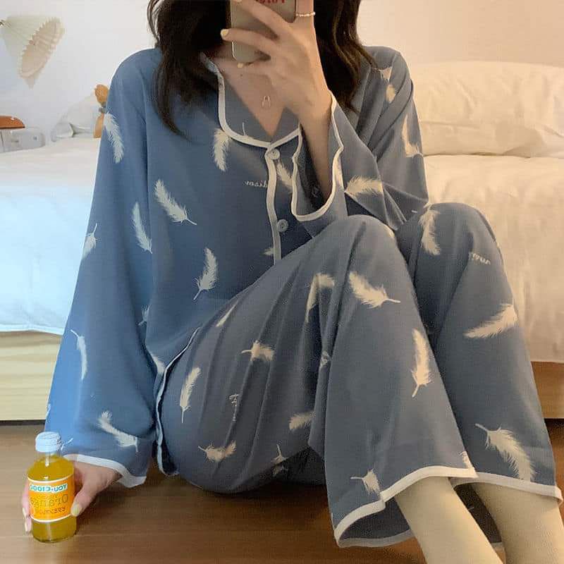 Bộ Ngủ Dài Tay Nữ Thời Trang