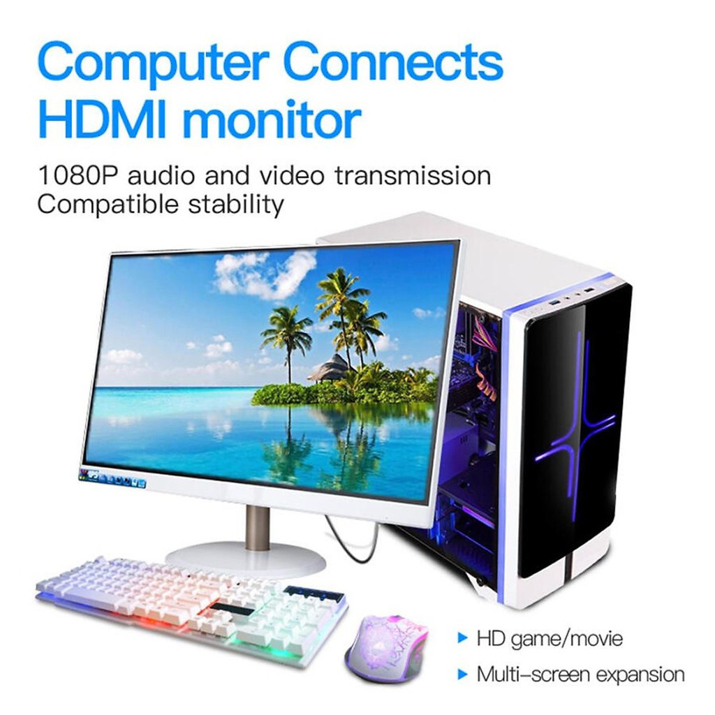 [Mã ELHACE giảm 4% đơn 300K] Cáp chuyển Displayport sang HDMI, DP to HDMI (đầu cái) độ phân giải FullHD/ 4K