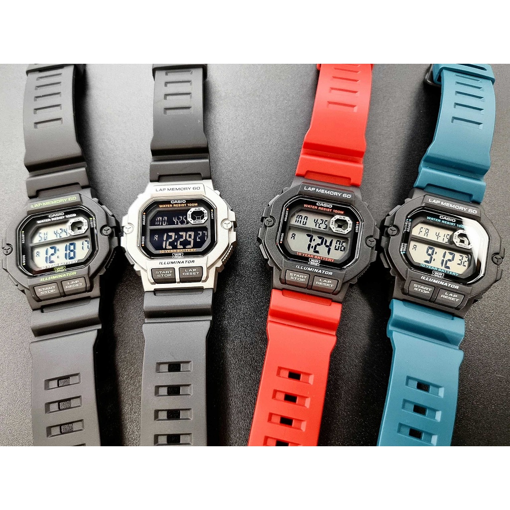 Đồng Hồ Nam Casio WS-1400H-1BVDF Pin Điện Tử Dây Nhựa Màu