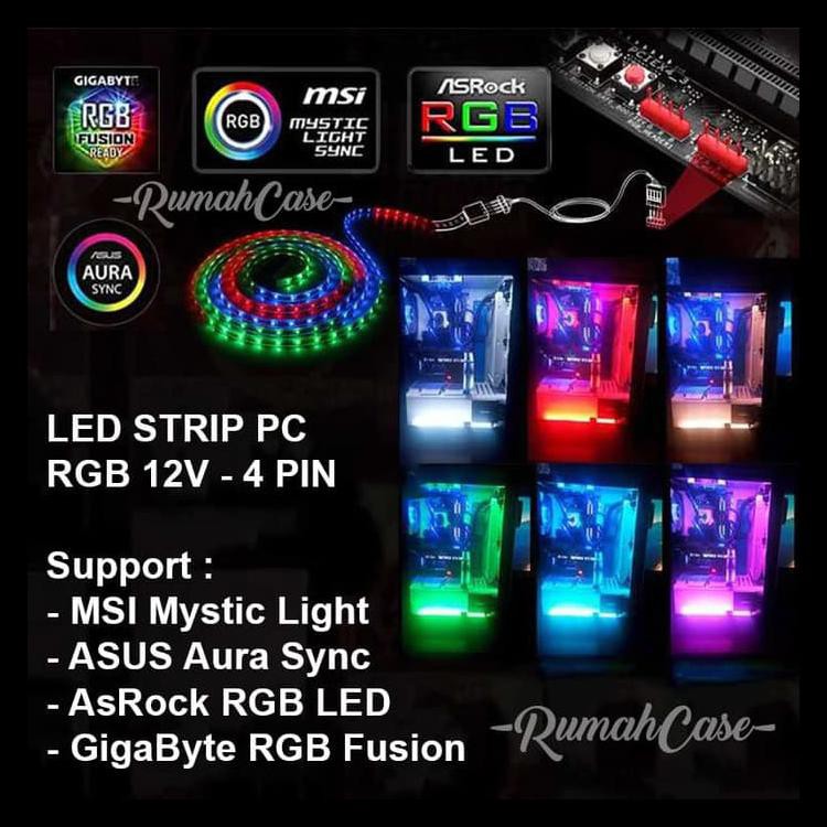 Dây Đèn Led Rgb 12v 4pin Dùng Để Chơi Game Asus Aura Sync Gigabyte Fusion Asrock