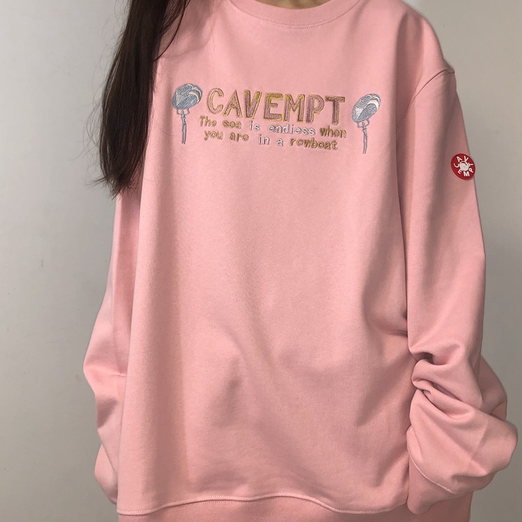 Áo sweater - Áo nỉ bông ngoại tay phồng hình thêu CAVEMPT dễ thương Ulzzang ZoZo_Unisex