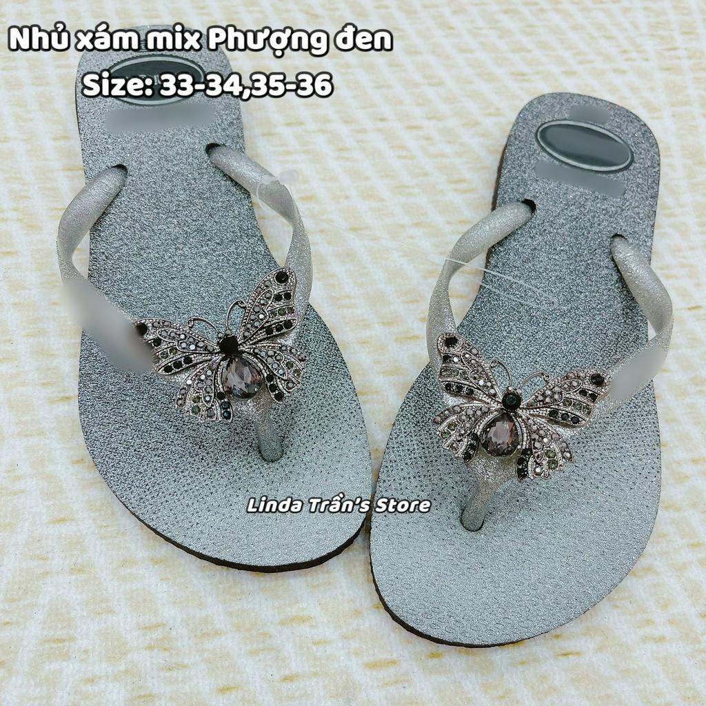 Dép HVN Nhủ xám +Charm