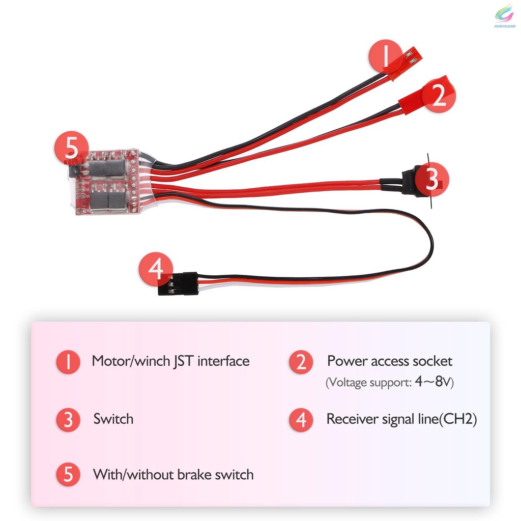 Set 2 bộ điều khiển tốc độ phanh ESC hai chiều 30A cho động cơ 130 180 260 Motor 1/16 1/18 1/24