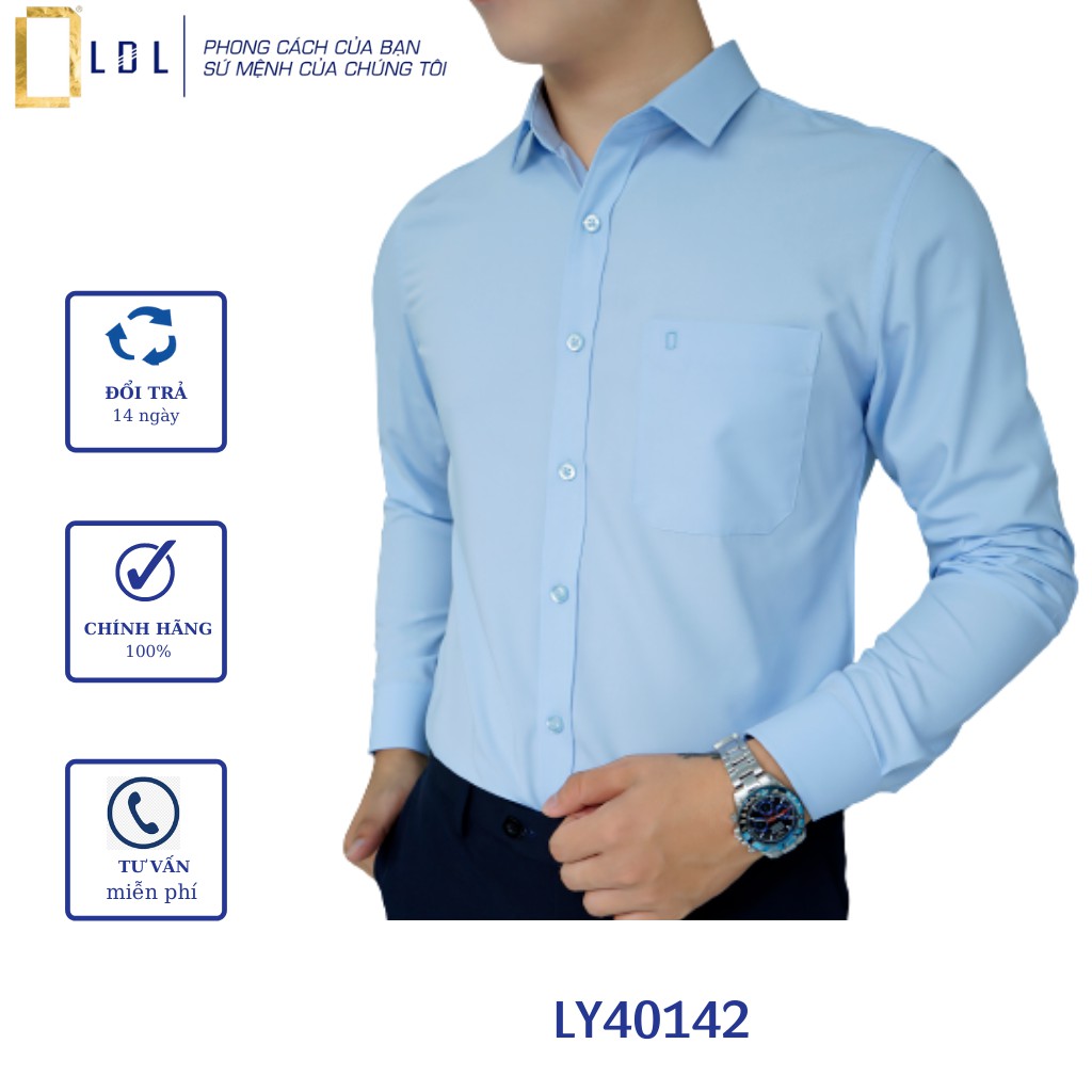 Áo sơ mi nam dài tay  LDL, sơ mi công sở cao cấp kiểu dáng đơn giản tinh tế và lịch sự dáng áo ôm vừa | BigBuy360 - bigbuy360.vn