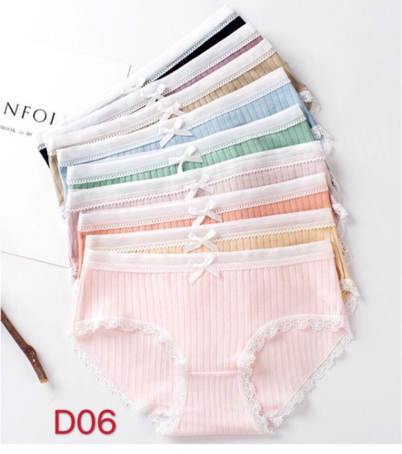 Quần Lót Cotton Tăm Viền Ren Xuất Nhật HEMIKA QL03 | BigBuy360 - bigbuy360.vn